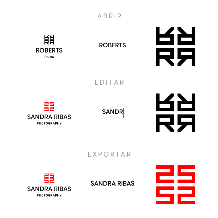Plantillas de logotipos tipo monogramas (con letras inciales) personalizables.