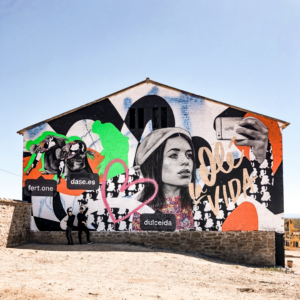 Fert Dase Mural Graffiti Street Art Penelles Lleida Dulceida Gargar Festival 1030x1030