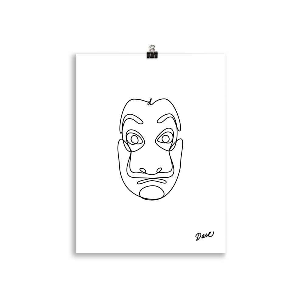 Dibujo de La Máscara de Dalí de La Casa de Papel para descargar e imprimir