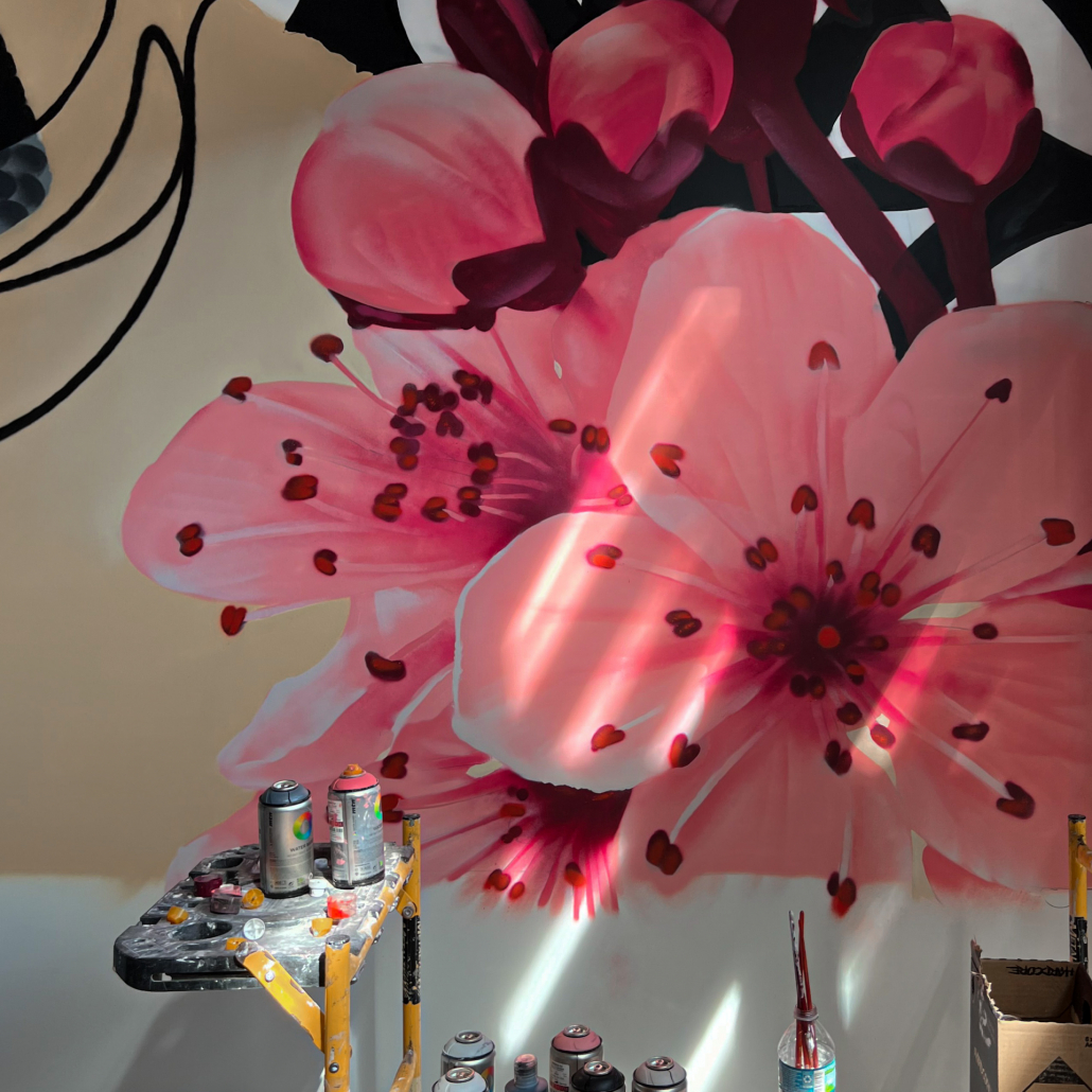 Flowers Mural Indoor Wall Art Painting Restaurant Dase Miami Wynwood Udon Scaled E1668269523944 1030x1030