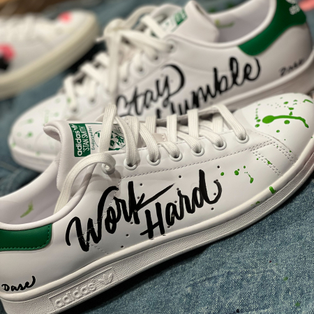Custom Sneakers Personalized Name Handpainted Lettering Calligraphy Dase Valie Retail 450x450