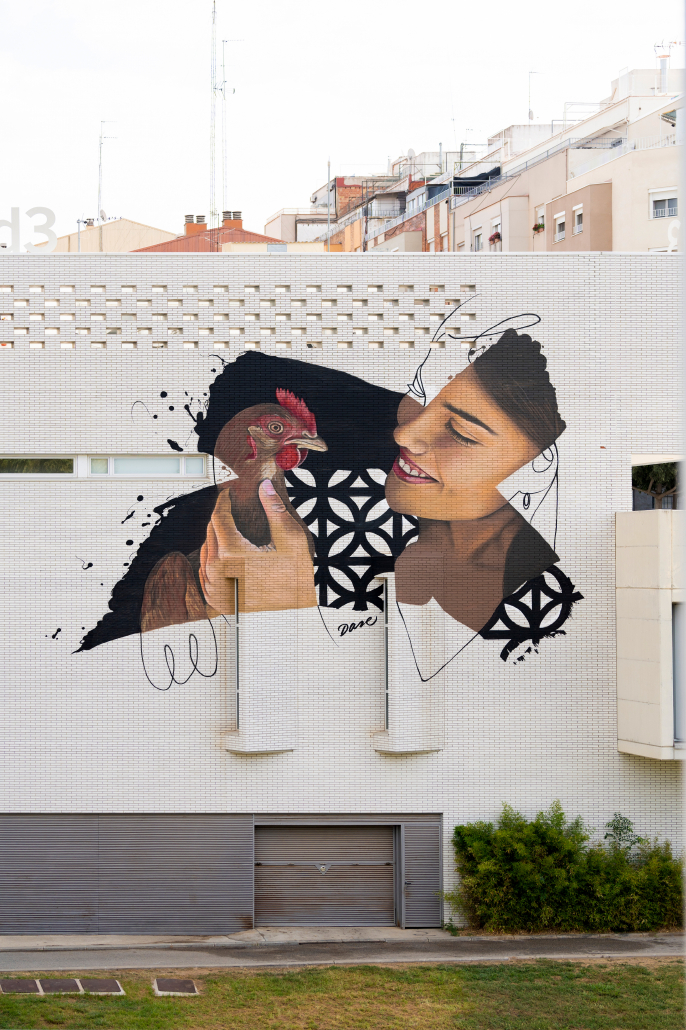 Carlota Bruna Mural Tribute By Dase At Vegan Festival Barcelona Terrassa Street Art Artivism Dase 686x1030