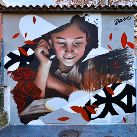 Mural Colegio Sant Jordi Mollet del Valles Barcelona por Dase