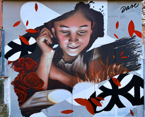 Mural Colegio Sant Jordi Mollet del Valles Barcelona por Dase
